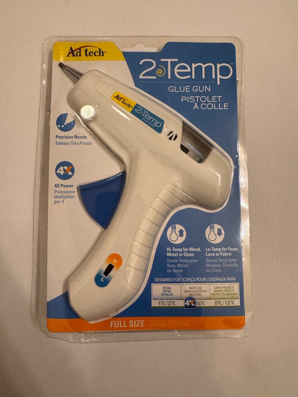 New Sealed Ad Tech 2 Temp Glue Gun White 5' Cord Precision Nozzle